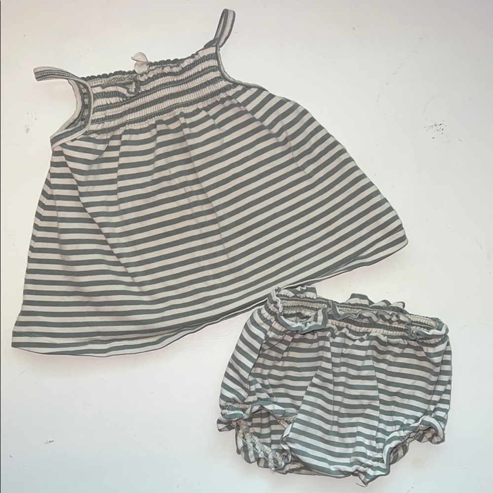 Quincy Mae Gray and White Diaper Cover Set